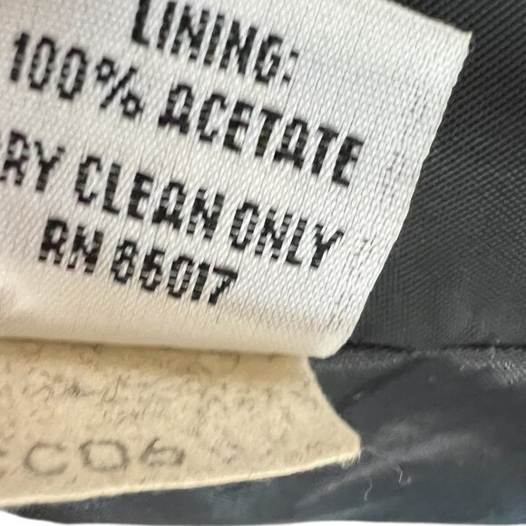 Bebe Vintage 90s Black Cinched Waist Long Blazer Wool Blend Made in USA, Size 4 - Picture 10 of 12